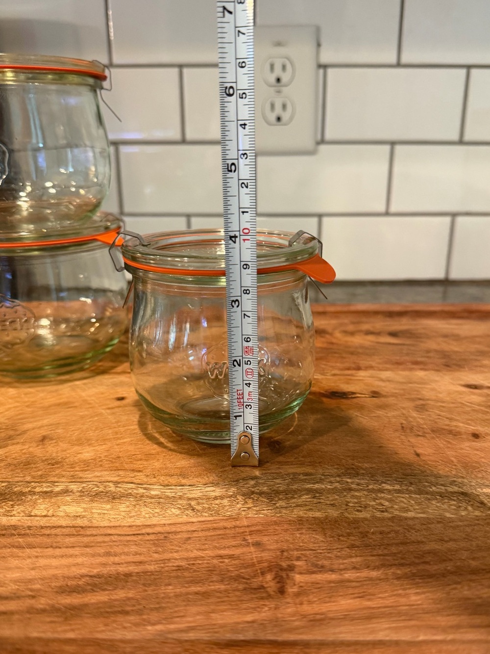 (3) WECK Tulip Jars (2) 744 (1/2 Liter) + (1) 746 (1/3 Liter) w/ stay fresh lids - Picture 6 of 7